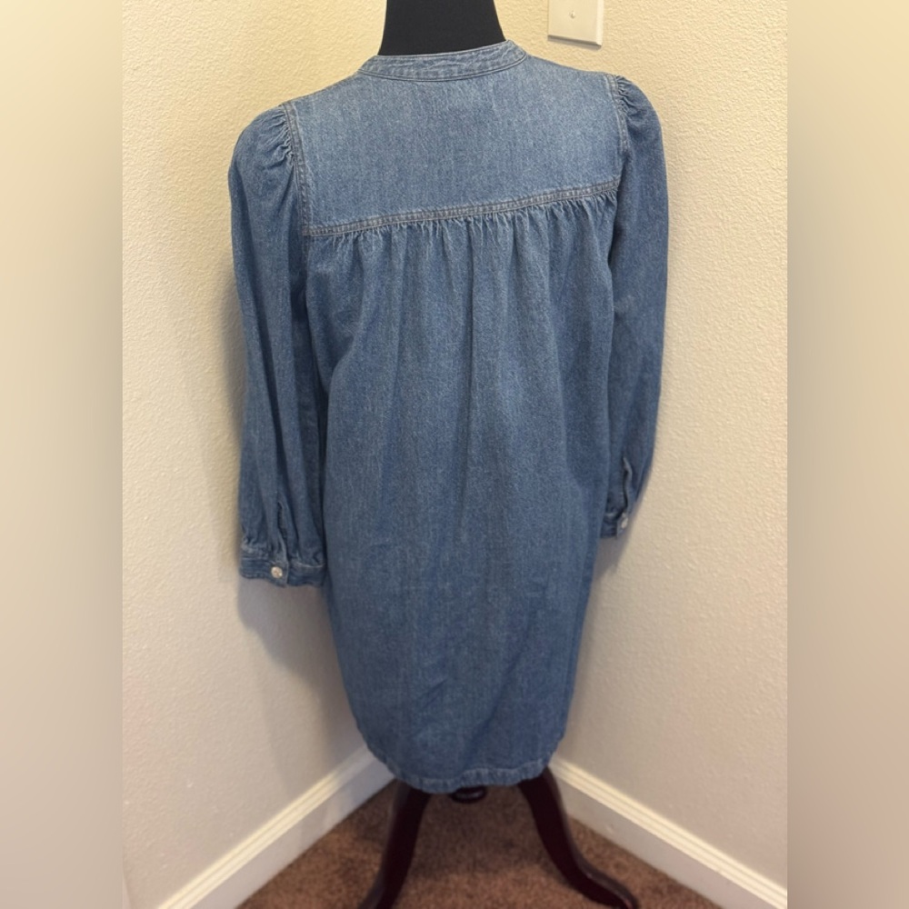 Madewell Denim Puff Sleeve Shirt Dress Long Sleeve Size M Medium $98 - Picture 5 of 10